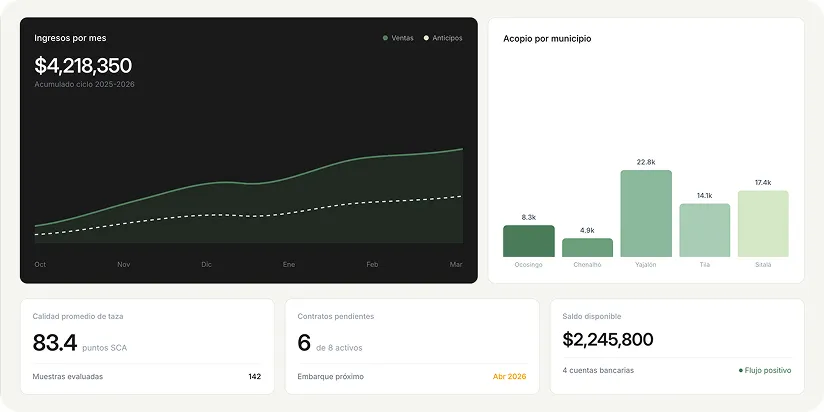 Fintro dashboard with financial metrics